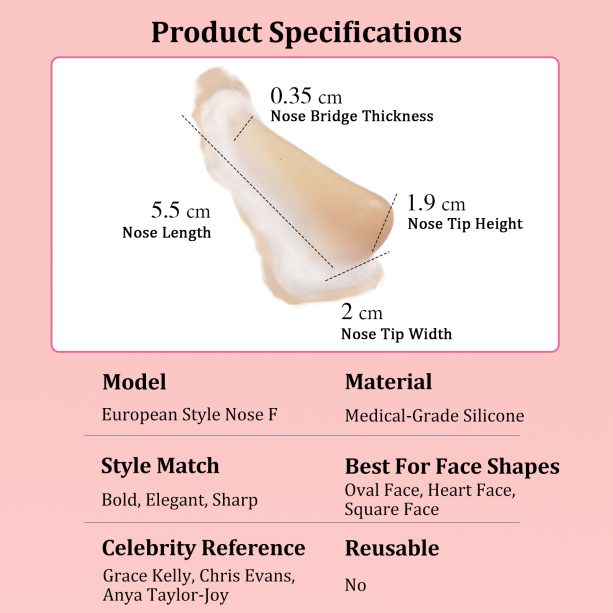 Cosplay Fake Nose Soft Silicone 3D Nose Up SFX Makeup Contouring Beautifying Western Sculpture Style (European Style Nose F) - 图片 8