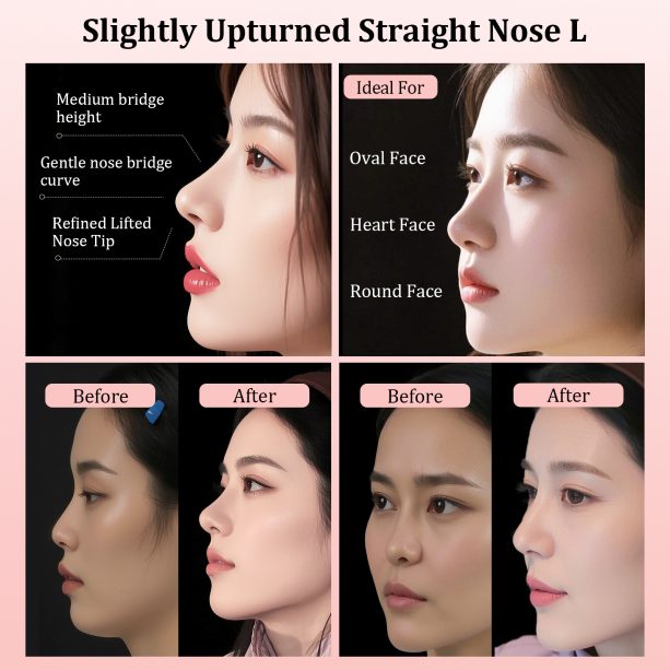Cosplay Fake Nose Soft Silicone 3D Nose Up SFX Makeup Contouring Beautifying Natural Style (Slightly Upturned Straight Nose L) - 图片 5