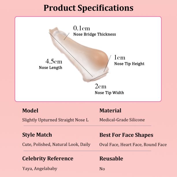 Cosplay Fake Nose Soft Silicone 3D Nose Up SFX Makeup Contouring Beautifying Natural Style (Slightly Upturned Straight Nose L) - 图片 10