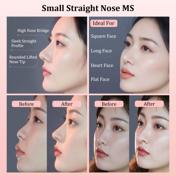 Cosplay Fake Nose Soft Silicone 3D Nose Up SFX Makeup Contouring Beautifying  Natural Style (Small Straight Nose MS) - 图片 3