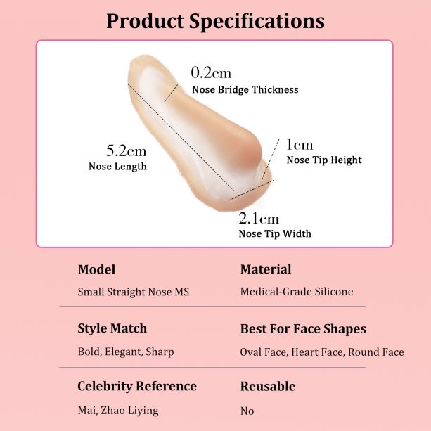 Cosplay Fake Nose Soft Silicone 3D Nose Up SFX Makeup Contouring Beautifying  Natural Style (Small Straight Nose MS) - 图片 10