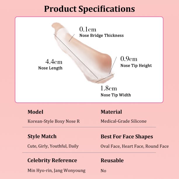 Cosplay Fake Nose Soft Silicone 3D Nose Up SFX Makeup Contouring Beautifying Youthful Style (Korean-Style Boxy Nose R) - 图片 10