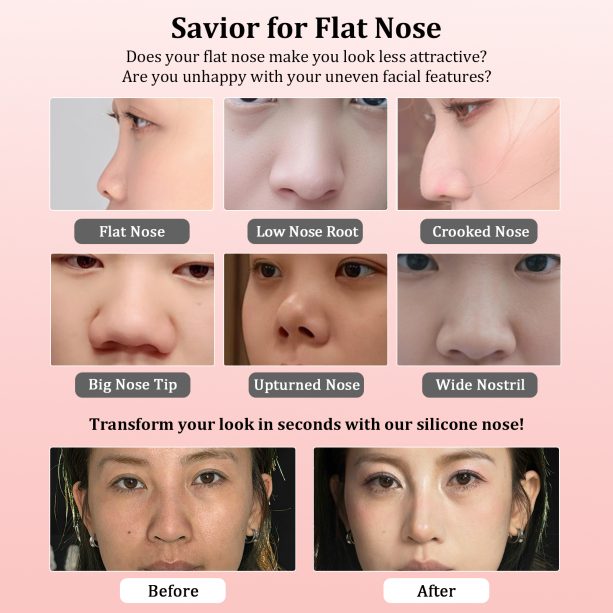 Cosplay Fake Nose Soft Silicone 3D Nose Up SFX Makeup Contouring Beautifying Nose Sticker Cosplay Anime Unique Style (Hump Nose W) - 图片 2