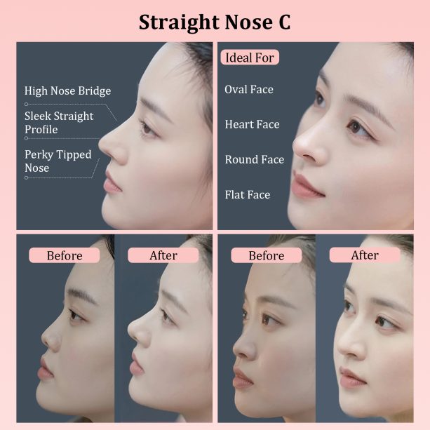 Cosplay Fake Nose Soft Silicone 3D Nose Up SFX Makeup Contouring Beautifying Anime COS Male Style (Straight Nose C ) - 图片 5