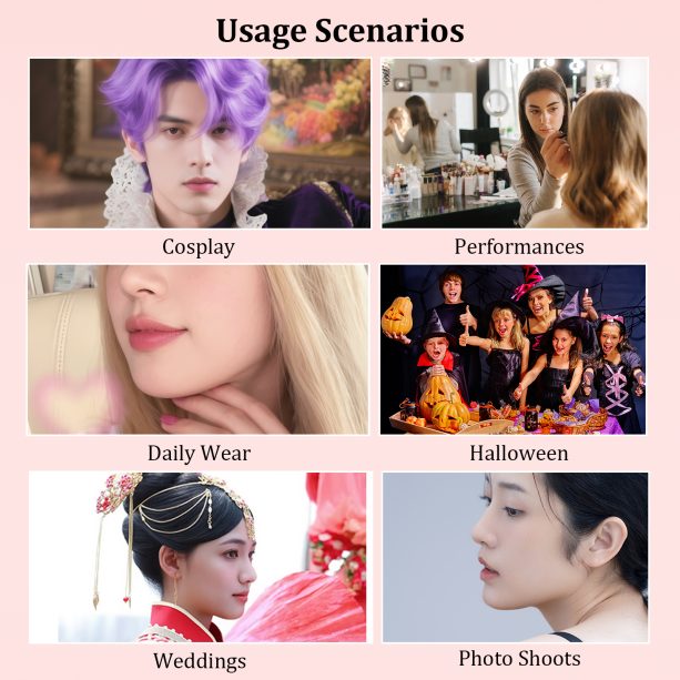 Fake Chin Soft 3D Silicone for Cosplay & Makeup - V-Shaped Jawline Enhancer, Anime SFX Prop，Instant Chin Lift for Face Contouring (Pointed Chin D) - 图片 4