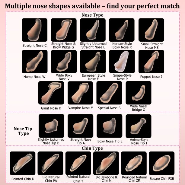 Cosplay Fake Nose Soft Silicone 3D Nose Up SFX Makeup Contouring Beautifying Nose Sticker Cosplay Anime Unique Style (Hump Nose W) - 图片 11